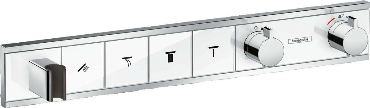 Thermostat for concealed installation for 4 functions with integrated shower holder