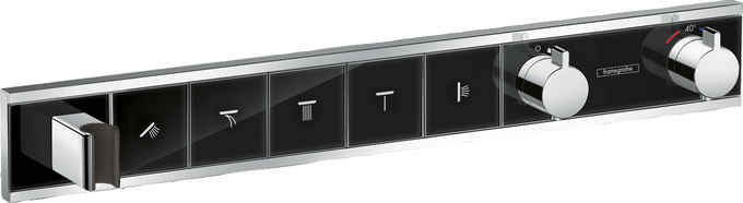Thermostat for concealed installation for 5 functions with integrated shower holder