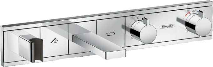 Bateria termostatyczna do wanny, do 2 odbiorników, montaż podtynkowy, element zewnętrzny