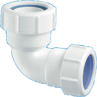 McAlpine MS4-ISO 90° Multifit Bend 1¼" x 32 mm to connect UK waste pipe to European dimensions