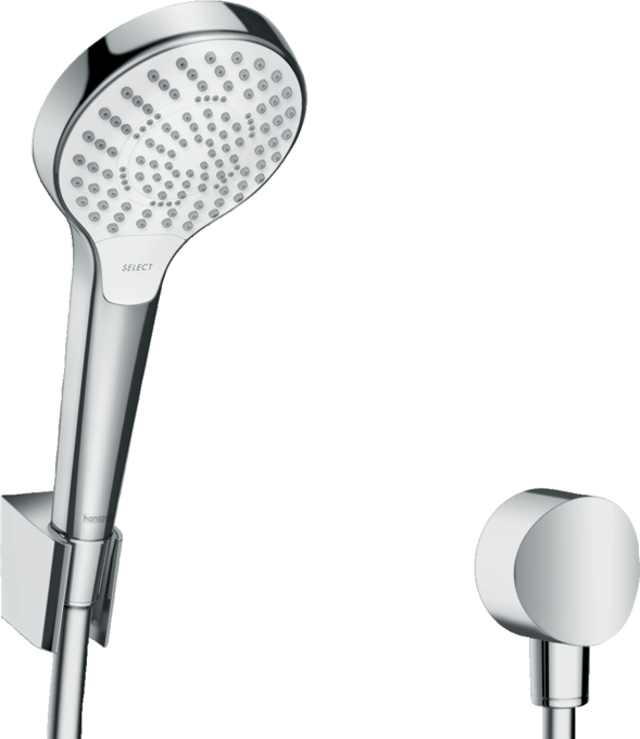 Shower holder set Vario EcoSmart with shower hose 160 cm and FixFit wall outlet