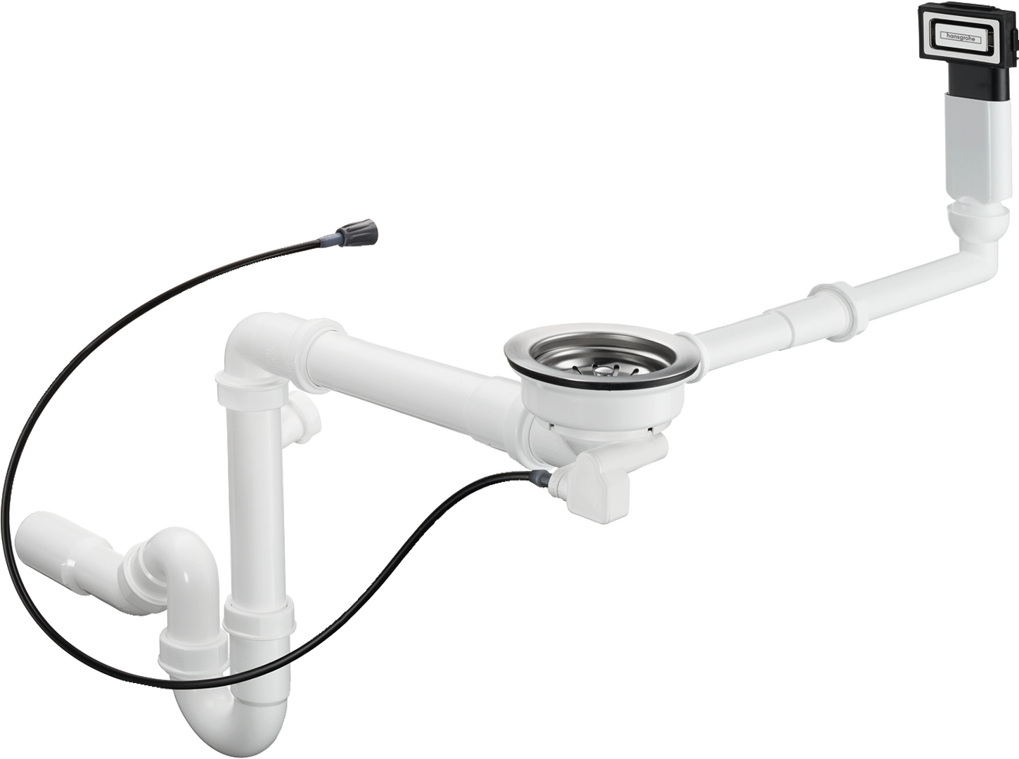 D16-12 Automatische Ab- und Überlaufgarnitur für Einzelbecken Granit Select