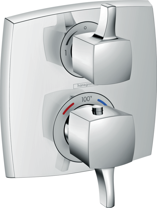 Thermostatic Trim with Volume Control, Square Thermostatic Trim with Volume Control, Square