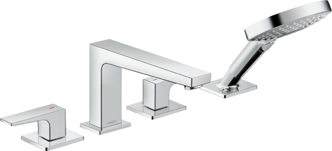 4-hole rim mounted bath mixer with lever handles for Secuflex