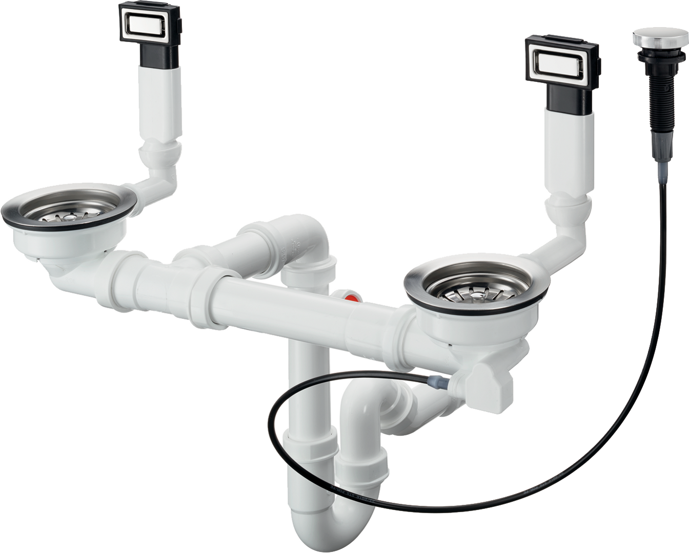 D18-11 Automatic waste and overflow set for sink 305/435