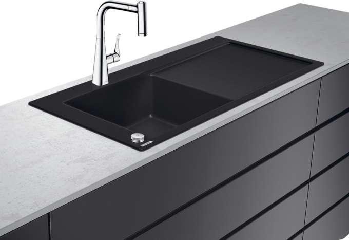 C51-F450-11 Sink combi 450 Select with drainboard right