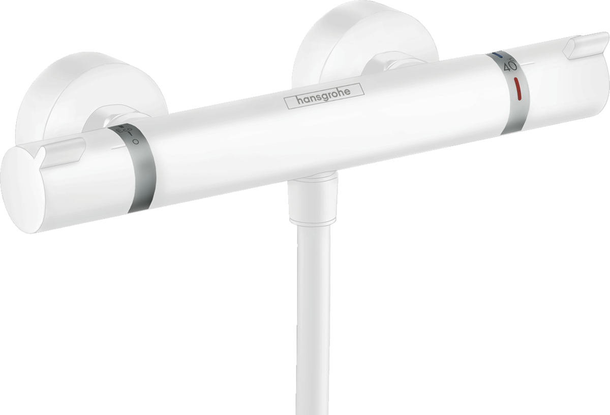 Shower thermostat for exposed installation