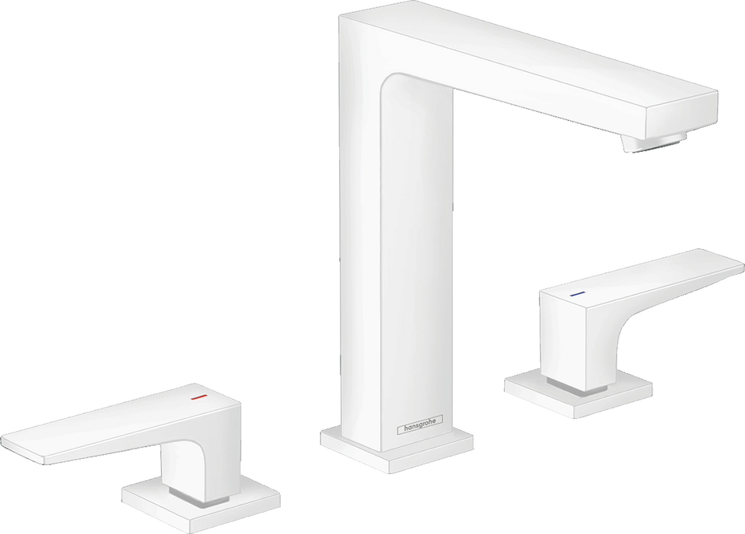 3-hole basin mixer 160 with lever handles and push-open waste