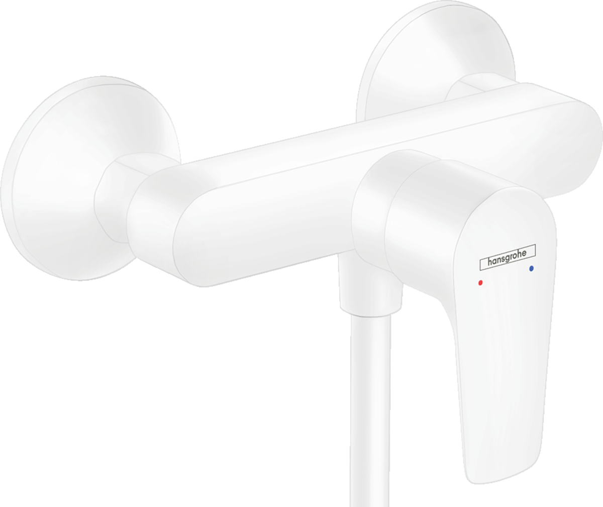 Single lever shower mixer for exposed installation