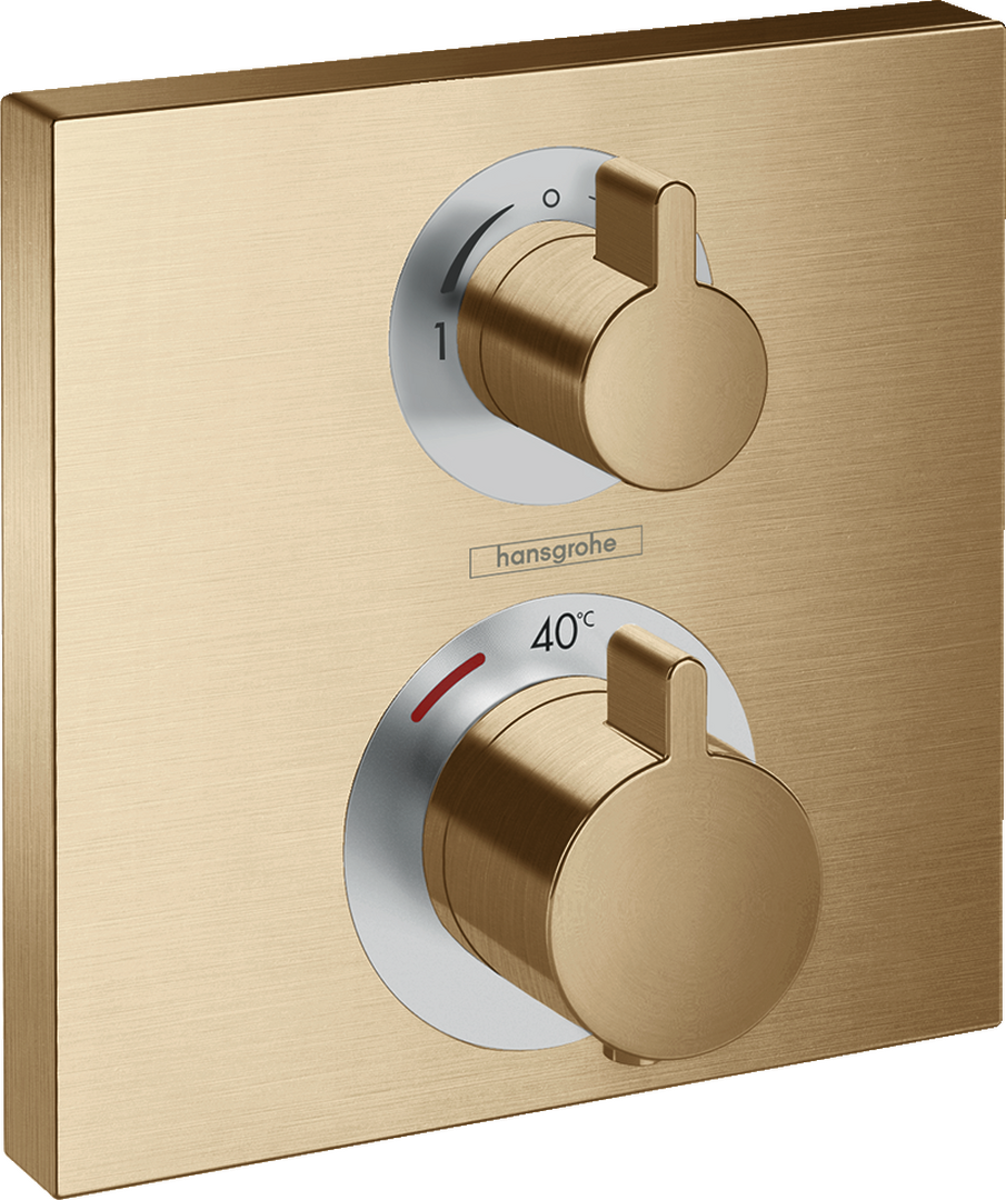 Set de finition pour mitigeur thermostatique encastré avec robinet d'arrêt et inverseur