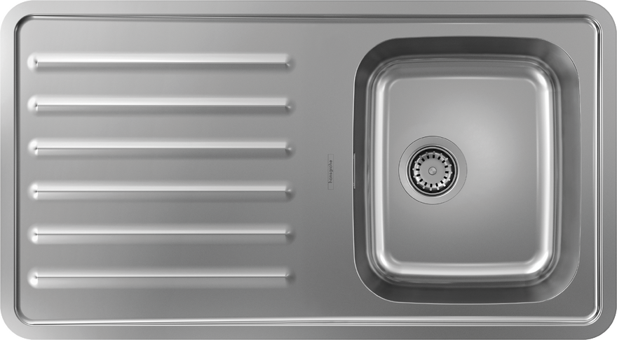 Hansgrohe Sinks S41 S4111 F340 Built In Sink 340 400 With Drainboard Item No 43340800 Int - In Sink Drainboard Hansgrohe Sinks S41 S4111 F340 Built In Sink 340 400 With Drainboard Item No 43340800 Int - In Sink Drainboard