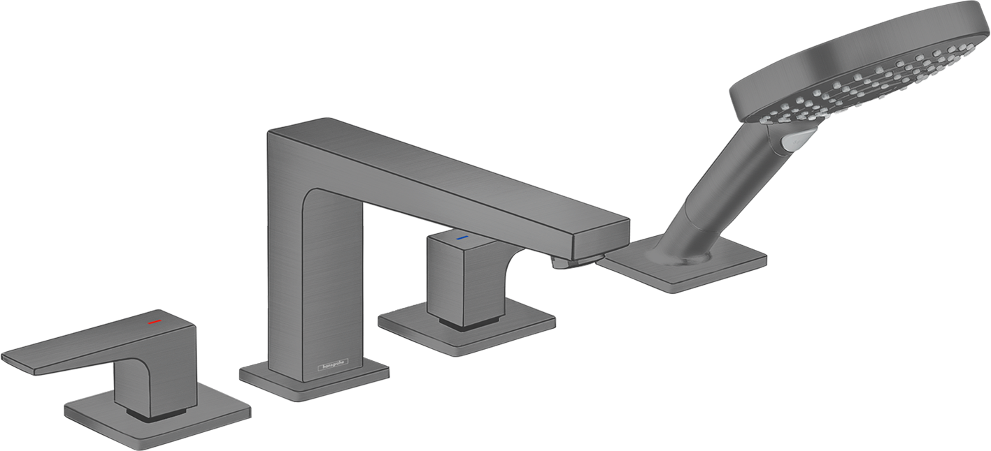 4-hole rim mounted bath mixer with lever handles