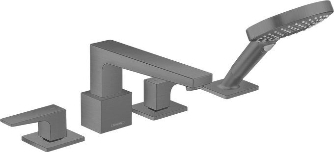 4-hole rim mounted bath mixer with lever handles