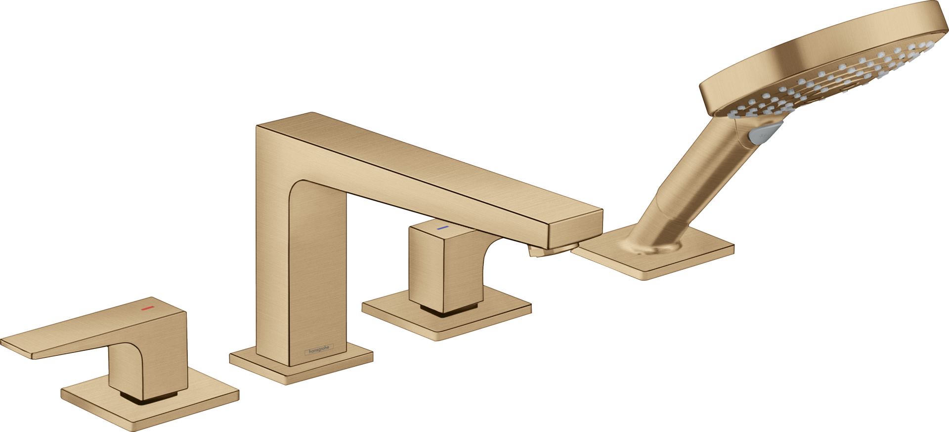 4-Hole Roman Tub Set Trim with Lever Handles and 1.75 GPM Handshower