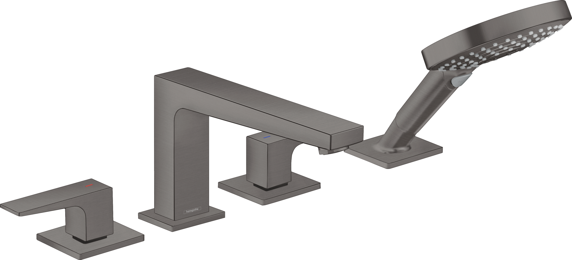 4-Hole Roman Tub Set Trim with Lever Handles and 1.75 GPM Handshower