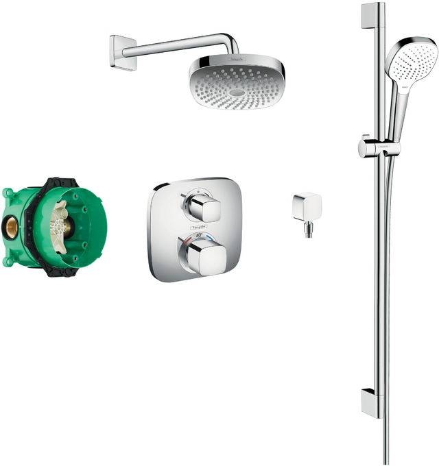 Soft Cube valve with Croma Select (180) overhead and rail kit