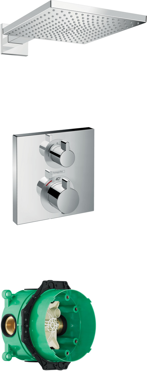 Square valve with Raindance (300) overhead