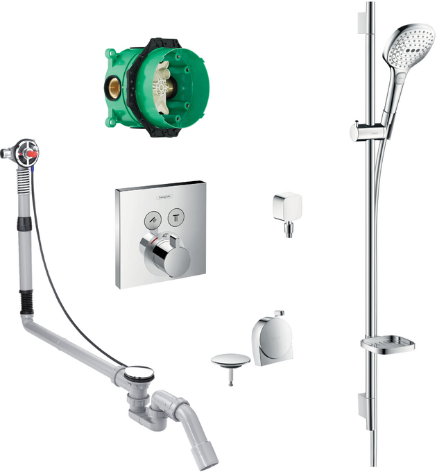 Square Select valve with Raindance Select rail kit and Exafill