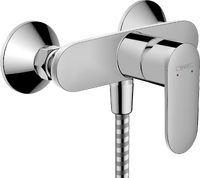 Single lever shower mixer for exposed installation