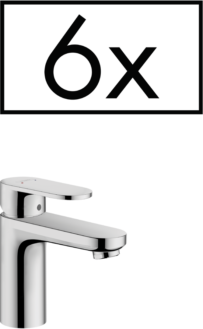 Miscelatore monocomando lavabo 70 CoolStart con salterello - pacchetto da 6pz