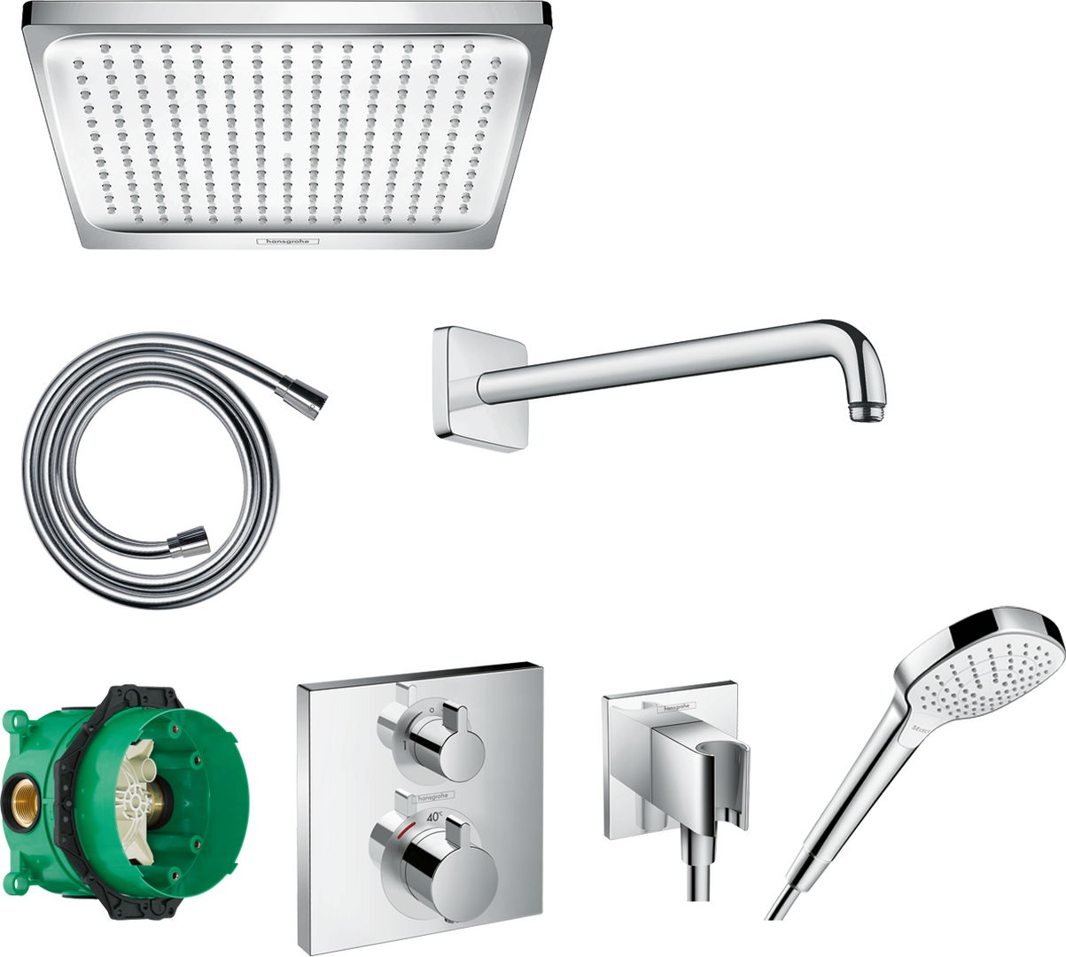 Pack encastré avec mitigeur thermostatique Ecostat Square