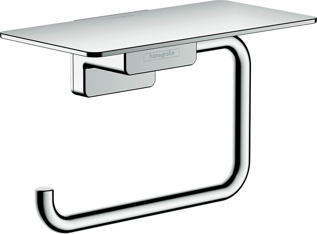 hansgrohe Accessories: AddStoris Q, Toilet Paper Holder with Shelf, Art ...