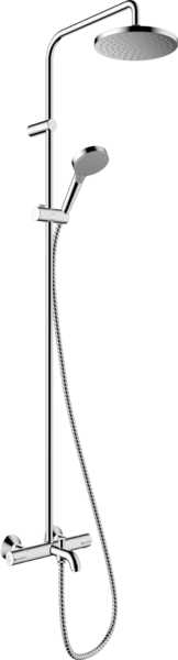 Hansgrohe Vernis Blend - Conjunto de ducha Showerpipe 240 con termostato, 2  chorros, negro mate 26426670