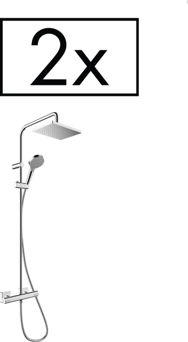 Showerpipe 230 1jet se sprchovým termostatem pro projekty (2 ks.)