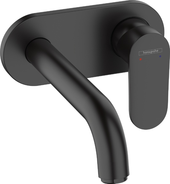 1-grebs håndvaskarmatur til 2-huls indbygning i væg med 20,7 cm tud Mat sort