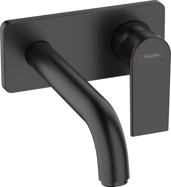 1-grebs håndvaskarmatur til 2-huls indbygning i væg med 20,7 cm tud Mat sort