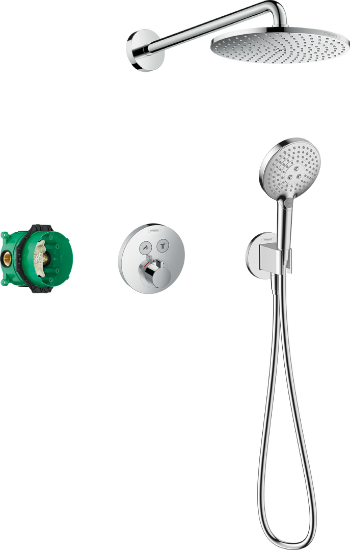 Shower system 240 1 jet PowderRain with thermostat ShowerSelect S and basic set