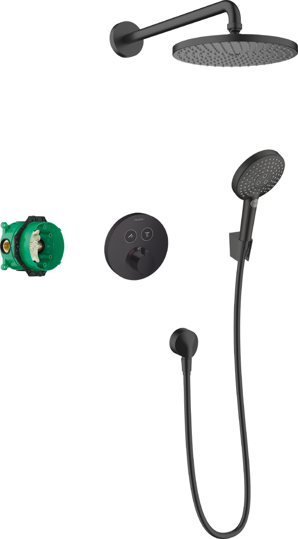 Set de ducha empotrado 240 1jet PowderRain con termostato ShowerSelect S