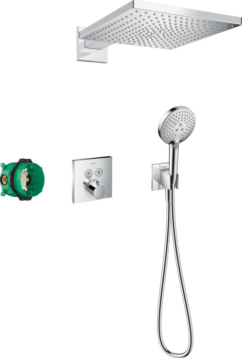 hansgrohe Combinación de ducha: Raindance E, 300 Set de ducha empotrado con  termostato ShowerSelect , ref. 27952000