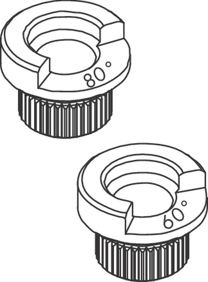 Keittiöhanan rajoitinsetti (sis. rajoittimet 60° ja 80°)