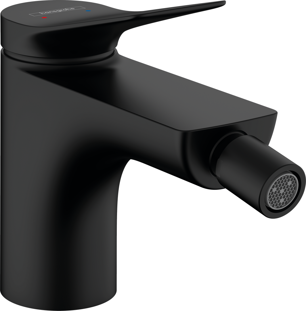 Single lever bidet mixer with pop-up waste set