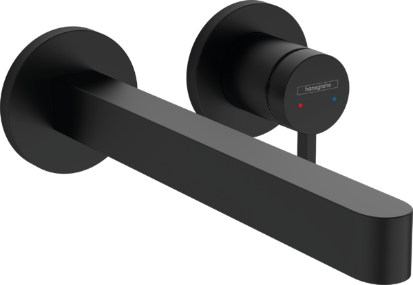 Mitigeur de lavabo encastré mural, bec 228 mm Matt Black