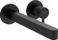 Mitigeur de lavabo encastré mural, bec 228 mm, bonde à écoulement libre