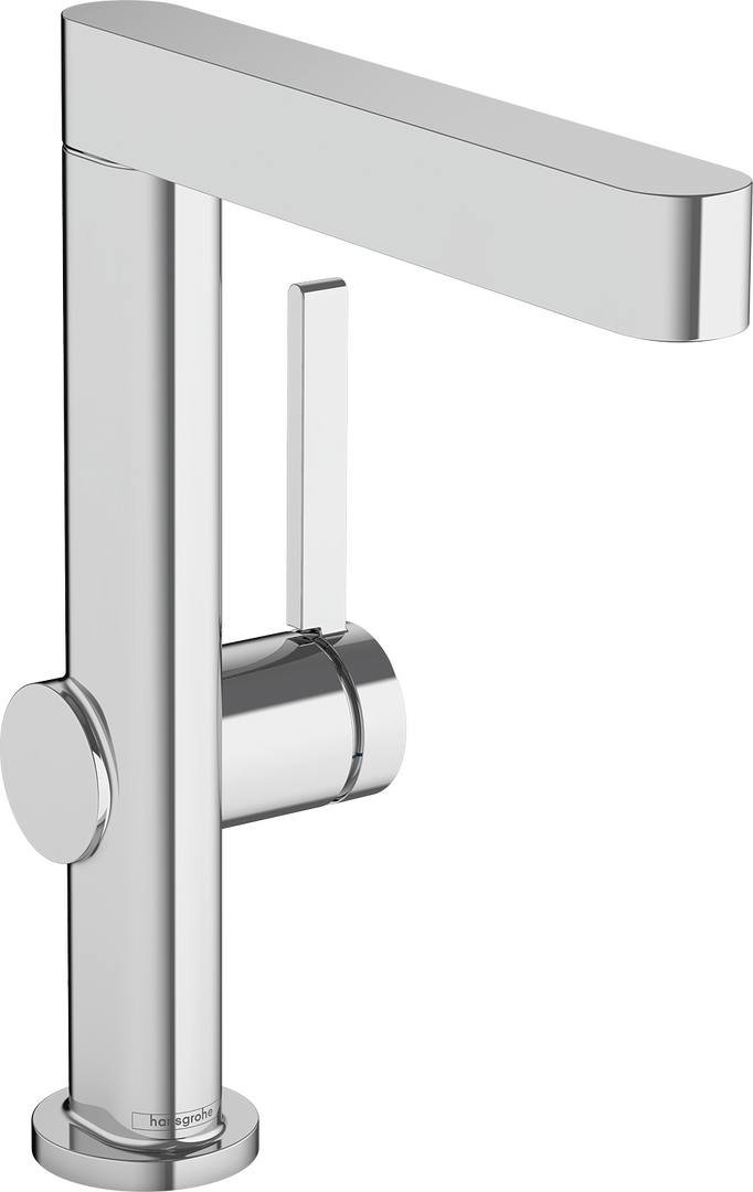 Single lever basin mixer 230 with swivel spout and push-open waste set