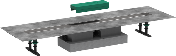 Set complet pour installation faible hauteur des caniveaux Raindrain Match ou Rock - 90 cm