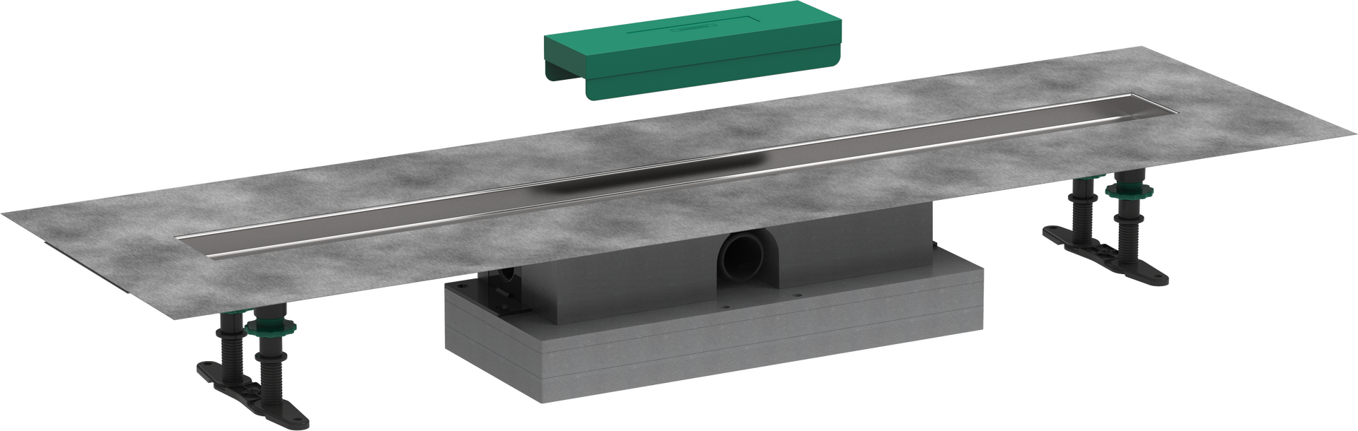 Komplettset für flache Installation 900 für Duschrinnen Fertigsets