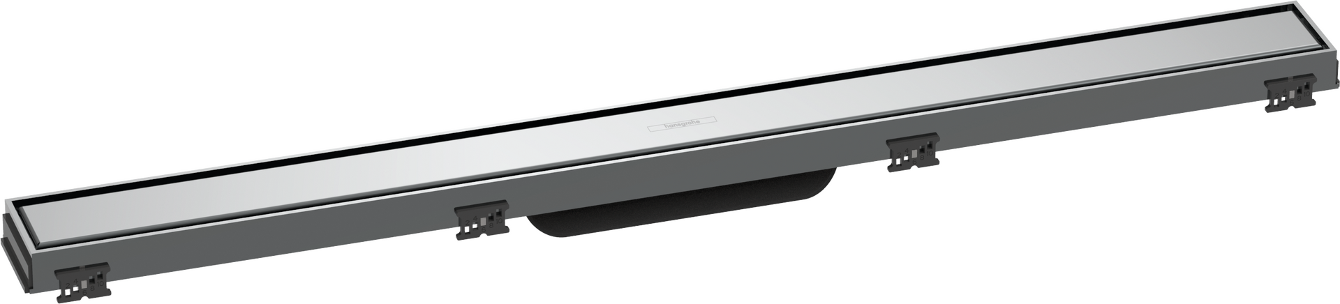 Canalina doccia lineare 800 con cornice ad altezza regolabile