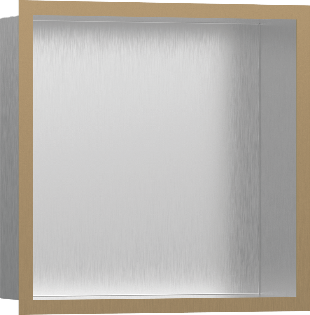 Wall Niche Brushed Stainless Steel with Design Frame 12"x 12"x 4"