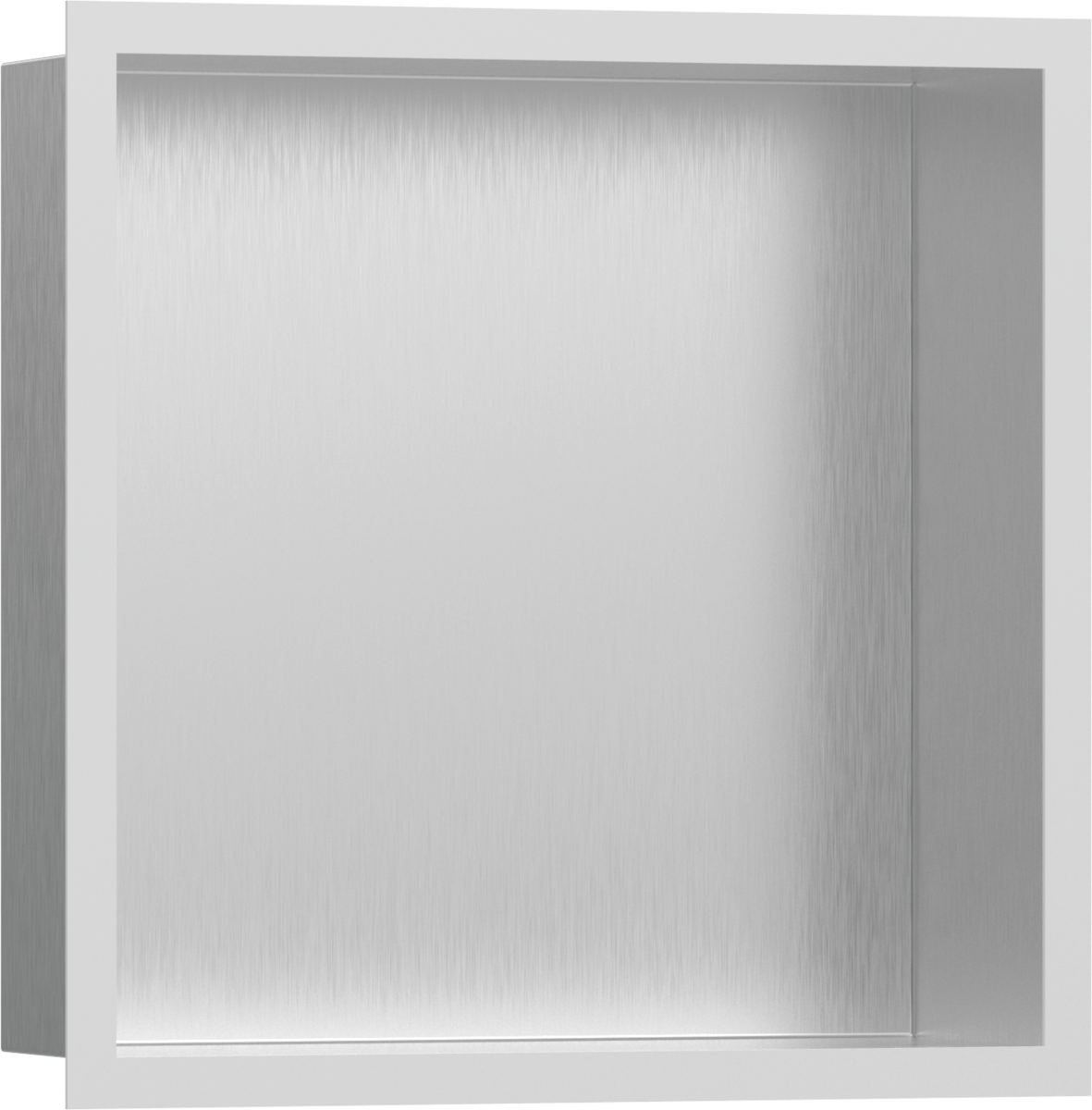 Wall Niche Brushed Stainless Steel with Design Frame 12"x 12"x 4"