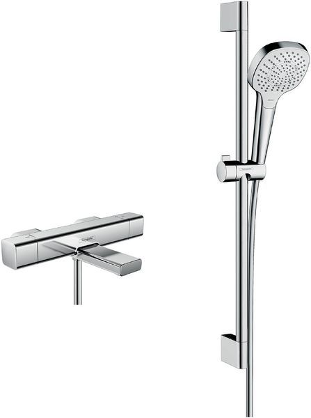 Ecostat E Combi Set 0.65m with Croma Select E 110 hand shower and bath filler