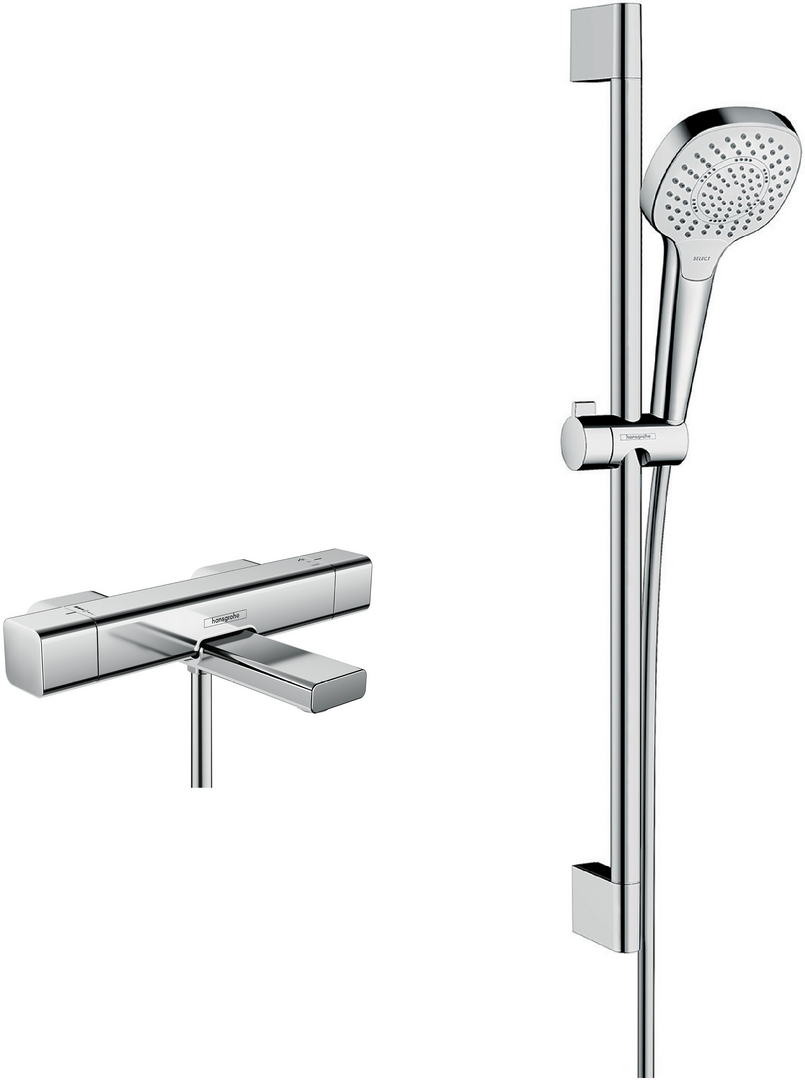 Ecostat E Combi Set 0.65m with Croma Select E 110 hand shower and bath filler