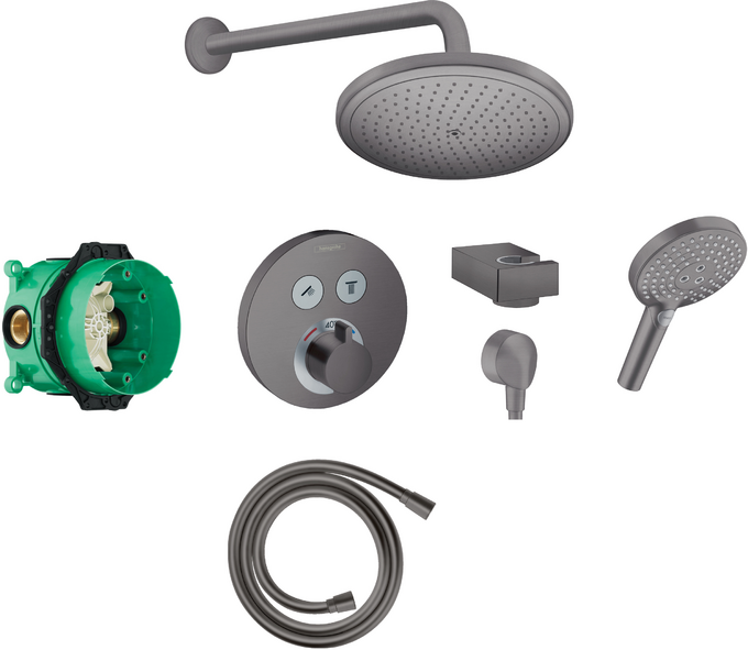 Round Select concealed valve with Croma (280) overhead and Select hand shower BBC