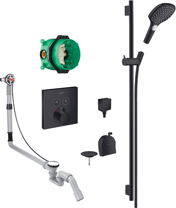 Square Select concealed valve with Raindance Select rail kit and Exafill MB