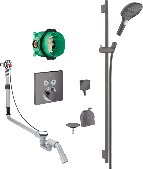 Square Select concealed valve with Raindance Select rail kit and Exafill BBC