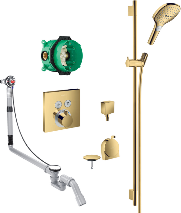 Square Select concealed valve with Raindance Select rail kit and Exafill PGO