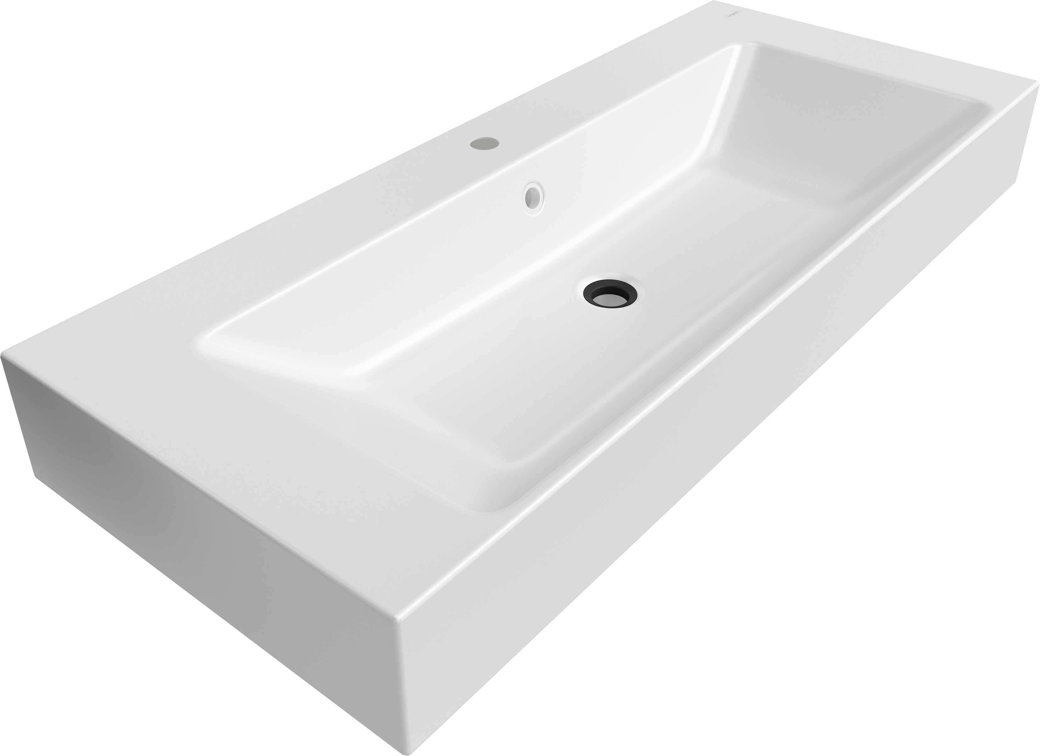 一体盆1200 x 500 mm，带龙头安装孔和落水